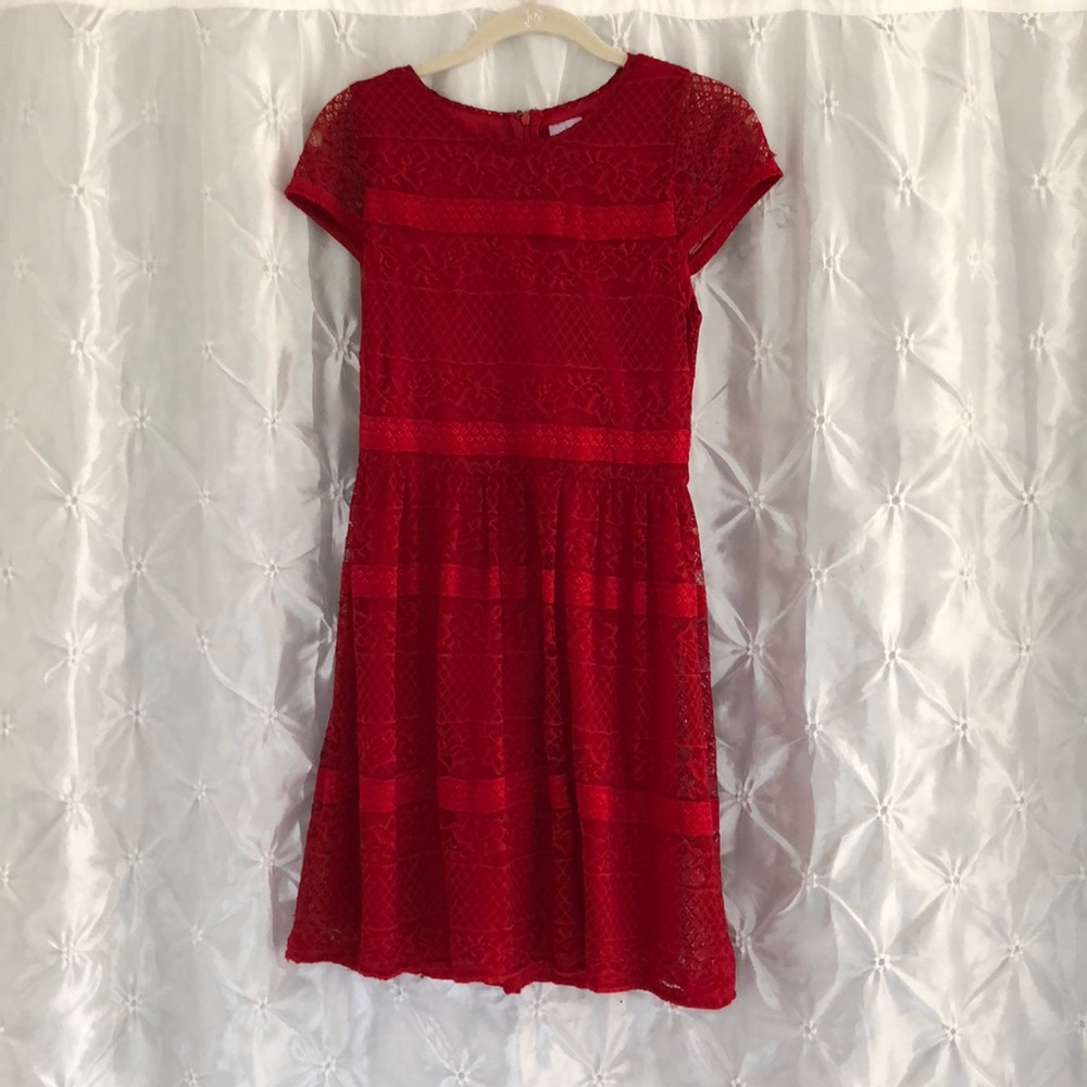 Boutique red lace dress